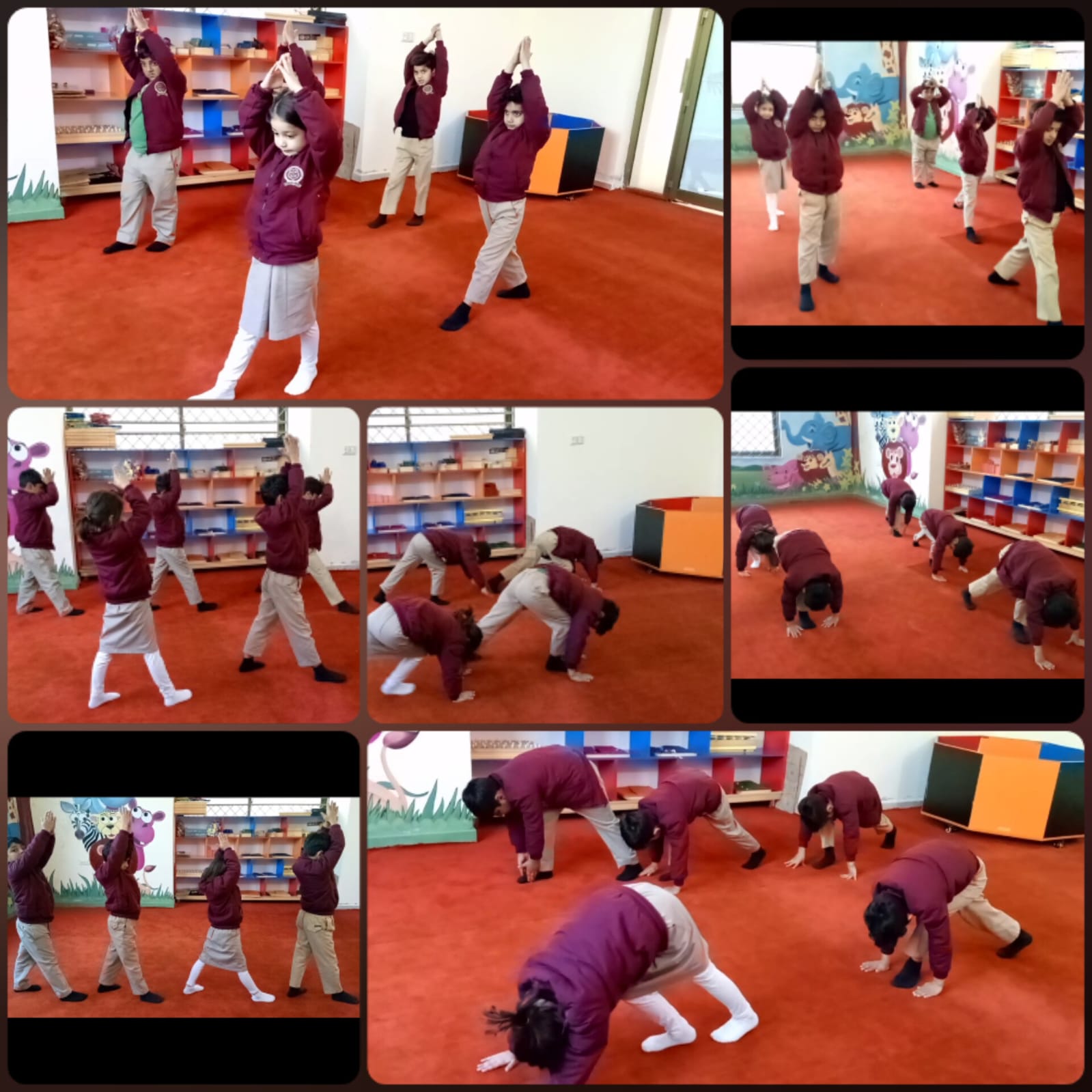 Preschool yoga activity at Forces School Al Akbar Campus, Kamoke